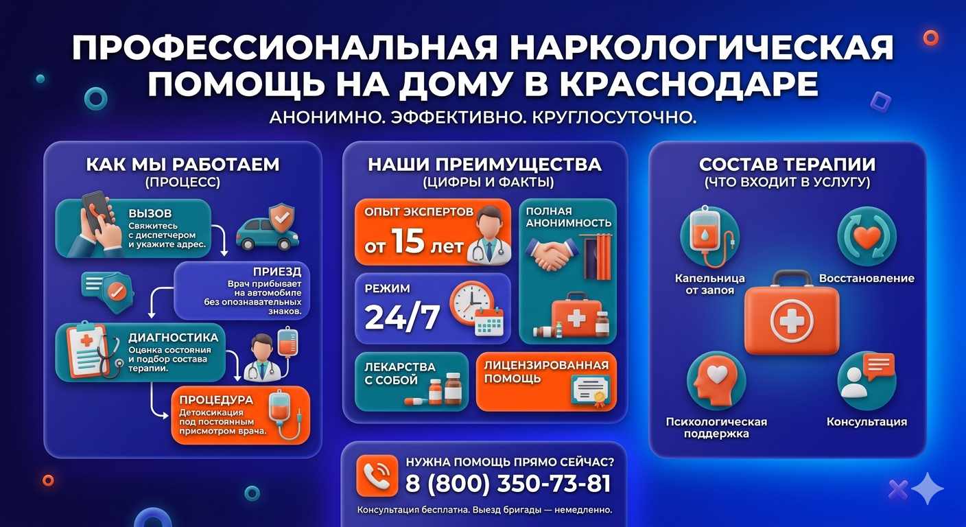 Инфографика о принципах лечения алкоголизма на дому в Алексеевке: этапы вызова нарколога, преимущества анонимной детоксикации и состав медицинской помощи.